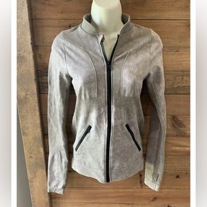 Blanc Noir Jacket Super Nova Seamless Taupe Brown Full Zip Activewear Small